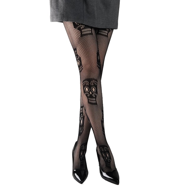 Fgnfyis Bas Collants Résille Noirs d'Halloween pour Femmes, Bas pour Femmes, Design, Tenue de Fête, Gris