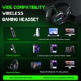 thumbnail image 3 of Vakedy Wireless Gaming Headset for PS5 PS4 PC Switch Mac Phone, 60H Playtime,Noise Canceling Mic,2.4GHz+Bluetooth, 23ms Sync​ for Gamers,Black, 3 of 8
