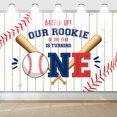 thumbnail image 1 of Baseball 1st Birthday Decoration, My Rookie Year Banner Backdrop for Boys Baby First Birthday Party Decor, Baseball Rookie of the Year Decoration, 71x47inch Baseball One Year Old Decor, 1 of 7
