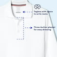thumbnail image 4 of French Toast Pique Polo School Uniform Shirt with Long Sleeves for Boys and Girls 8 Burgundy, 4 of 6