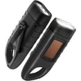 thumbnail image 1 of shiyou-2-Pack Hand Crank Solar Powered Flashlight, Emergency Rechargeable LED Survival Torch With Quick Snap Carabiner, for Outdoor Sports, Black, 1 of 4