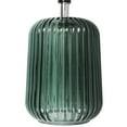 thumbnail image 3 of Mainstays 12.75"H Mini Green Glass Stripe Table Lamp with White Lamp Shade, 3 of 6