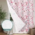 thumbnail image 6 of Pink Wildflowers Shower Curtain - Water Repellent Fabric Shower Curtains Washable, Chic Floral Classic Botanical Decorative Polyester Cloth Bathroom Curtains Modern Bath Decor 72"x72", 6 of 8