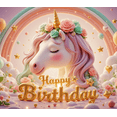 thumbnail image 4 of Yatrandify Colorful Unicorn Happy Birthday Banner Flowers Pastel Hearts for Kids Party Celebration Decoration, 4 of 8