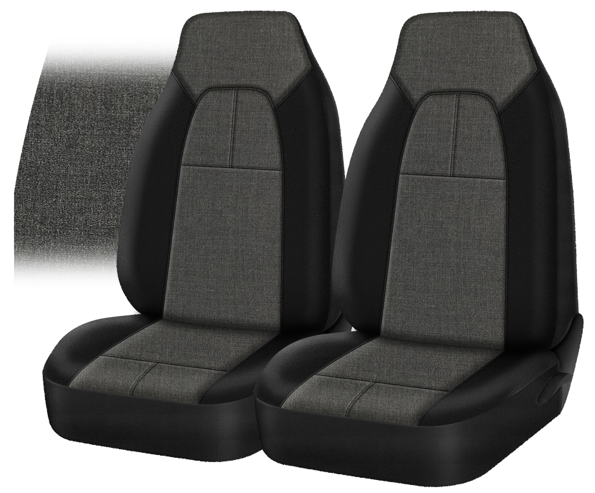 Auto Drive 2 Piece Electric Vehicle & Car Seat Cover Polyester Grey/black, Fits Most Cars, Trucks & SUVs