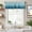 Turquoise Blue, variant on Hockey Sports Farmhouse Short Window Curtain Valances, Turquoise Aqua Purple Gradient Colored Rod Pocket Kitchen Valances for Living Room Bedroom Bathroom Cafe 42" x 12"