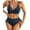 Blue, variant on Eytino Bikinis for Women High Waisted Bikini Sets Swimsuit Ribbed V Neck Drawstring Tie Side Bottom Two Piece Bathing Suit Blue S