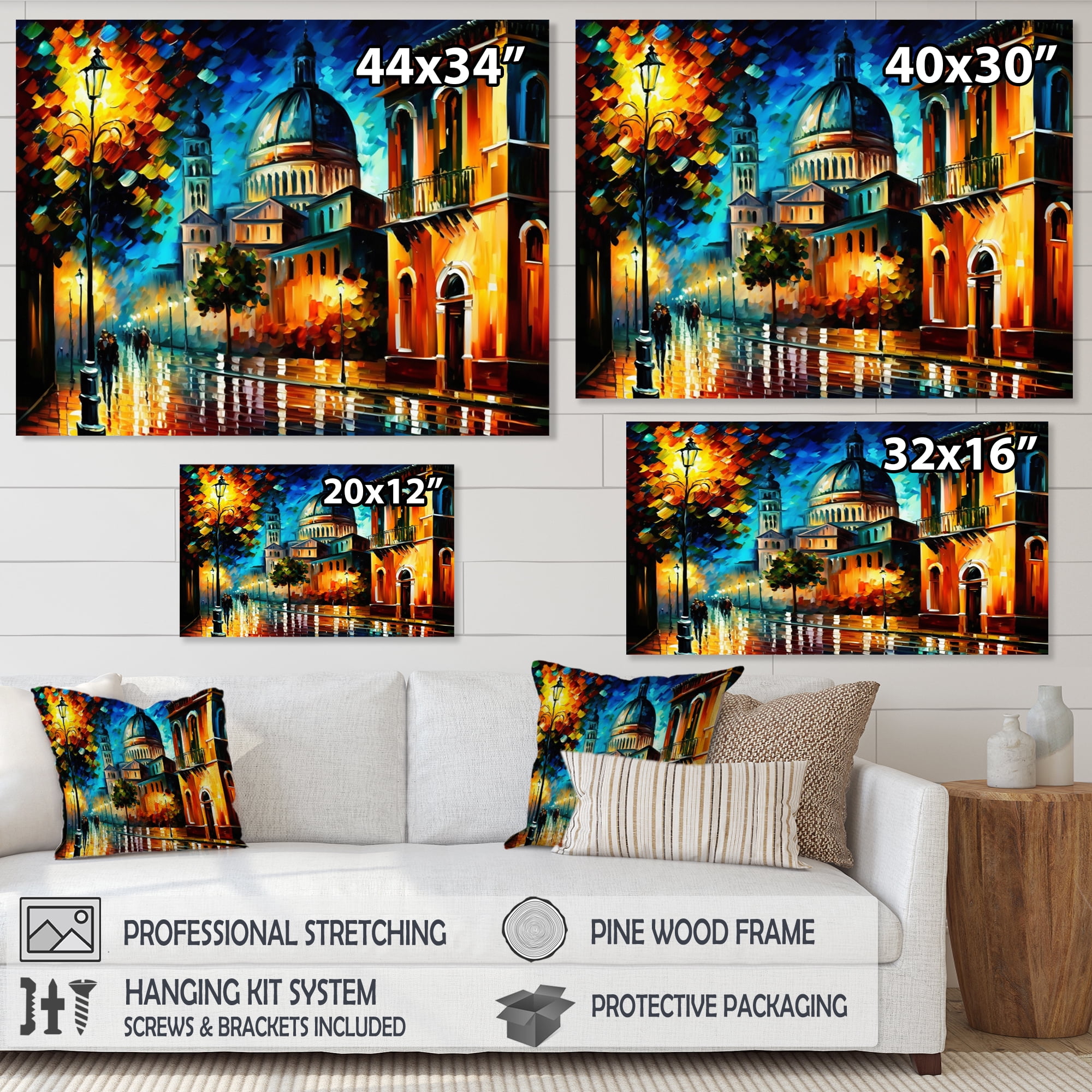 Designart Colorful City In Italy II Canvas Wall Art