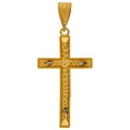 thumbnail image 2 of 10k Gold Two-tone Dc Mens Nugget Cross Crucifix Height 34.4mm X Width 24.8mm Religious Charm Pendant Necklace for Men, 2 of 2