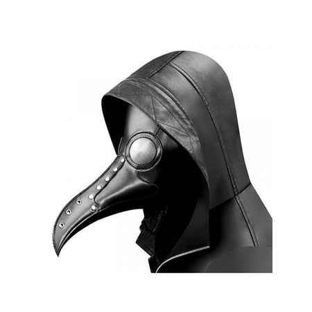 Topumt Halloween Plague Doctor Mask Bird Long Beak PU Leather Steampunk
