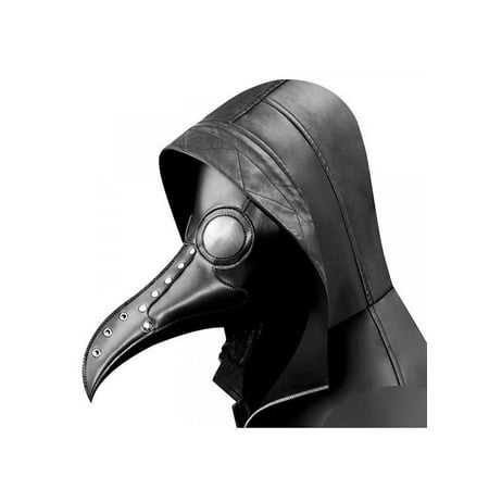 Topumt Halloween Plague Doctor Mask Bird Long Beak PU Leather Steampunk Costume