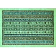 thumbnail image 1 of Ahgly Company Machine Washable Indoor Rectangle Abstract Turquoise Blue Modern Area Rugs, 6' x 9', 1 of 4
