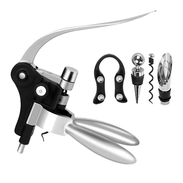 Abridor de botellas de vino Juego de tornillos de corcho Kit de abridor de vino con cortador de papel de aluminio, tapón de vino y espiral adicional Ormromra CPB-DE-WX687-1