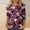 Brick Red, variant on Womens Tshirt Floral Print Round Neck 3/4 Sleeve Top Sweet Floral Tees for Women Brick Red L