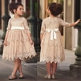 thumbnail image 3 of Bébé bébé Filles Dentelle Robe de Mariée Robe de Soirée Robe de Princesse Blanc 5-6 Ans, 3 of 5