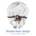 thumbnail image 4 of Shower Caps,Pug and Footprint Waterproof Shower Cap for Women 4 Pieces,Double Reusable Hair Cover for Shower PEVA Elastic Stretch Hem, 4 of 7