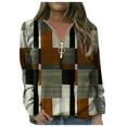 thumbnail image 3 of Aayomet Womens Sweatshirt Sweatshirts for Women Color Block Tops Shirts with Pocket,Coffee S, 3 of 4