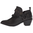thumbnail image 3 of Kelsi Dagger Karma Black Leather Pull-On Pointed Toe Western Upper Ankle Bootie (BLACK, 6), 3 of 6