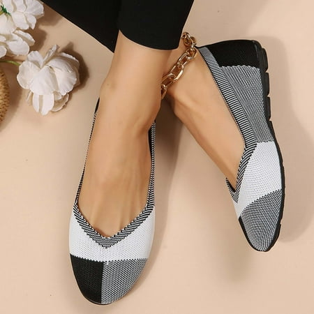 

Womens Spring Shoes Tawop Black Comfort Shoes Flats Sneakers Round Toe Ladies Solid Color Lightweight Breathable Shoes 42(Us:9)