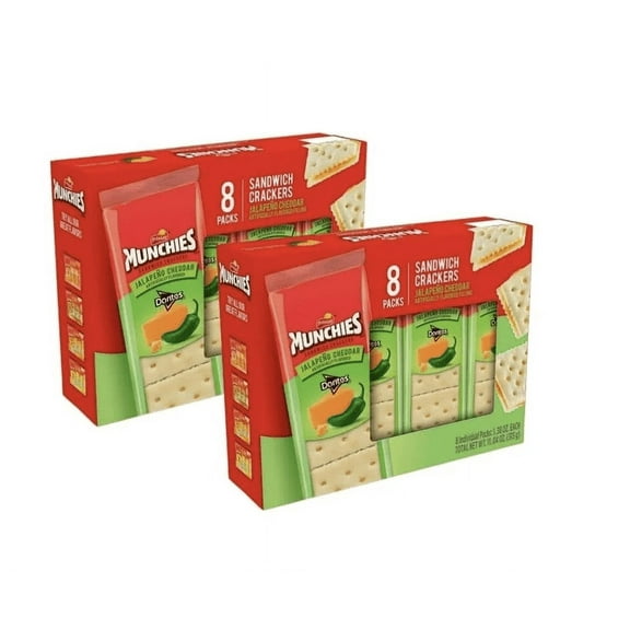 Munchies Sandwich Crackers | 2 Packs | 11.04 Oz | Bundled By (Jalapeno Cheddar)