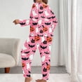 thumbnail image 6 of Halloween Plus Size Women's Pajama Set Pumpkin Ghost Bat Print Long Sleeve Crew Top Elastic Cuff Jogger Pants Soft Breathable Festive Night Loungewear, Ladies Pajamas Sets Pink a XL, 6 of 6