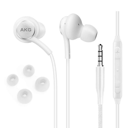 OEM Amazing Stereo Headphones for Samsung Galaxy K zoom White - AKG Tuned - with Microphone (US Version With Warranty) (US Version With Warranty)