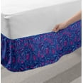 thumbnail image 2 of Vintage Palm Bed Skirt, Nature Pattern of Exotic Trees Island Foliage Layout Plantation, Elastic Bedskirt Dust Ruffle Wrap Around for Bedding Decor, 4 Sizes, Blue Hot Pink and Aqua, by Ambesonne, 2 of 2