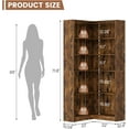 thumbnail image 3 of Huisuilinss 71.8” Tall Corner Bookshelf, 5-Tier Bookshelf and Bookcase with Open Storage, L Shaped Tall Bookcases Wooden Storage Shelves for Bedroom Living Room Home Office, 3 of 6