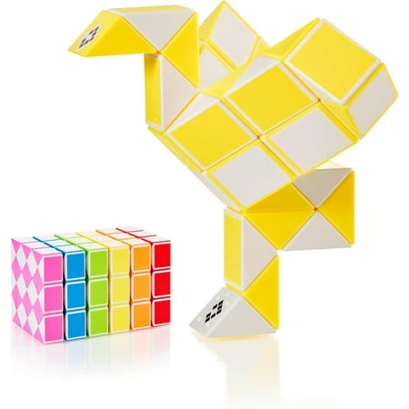 CUBIDI® Magic Snake Cube | Fidget Snake Toy for Kids | Travel Toys for Kids Ages 4-8 | Great Gift for Boys and Girls Birthday, Christmas, Stocking Stuffers - 36 Blocks | 0.9 inch x 0.7 inch | Blue