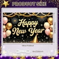 thumbnail image 2 of Gold Pink Happy New Year Banner Festive New Year Display Sparkling Firework Design Balloon Decor Festive Backdrop for New Year Party Holiday Celebration Indoor Decor, 2 of 9