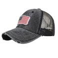 thumbnail image 4 of Unisex American Flag Patch Mesh Back Baseball Cap July of 14 Vintage Distressed Trucker Hat, 4 of 4