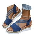 thumbnail image 2 of WILLBEST Sandalias De Playa Para Mujer, Cómodas Sandalias Casuales Para Mujer, Para Verano, Playa, Caminar, Vacaciones, Trajes Con Tacón Medio, Punta Abierta, Diseño, 2 of 8