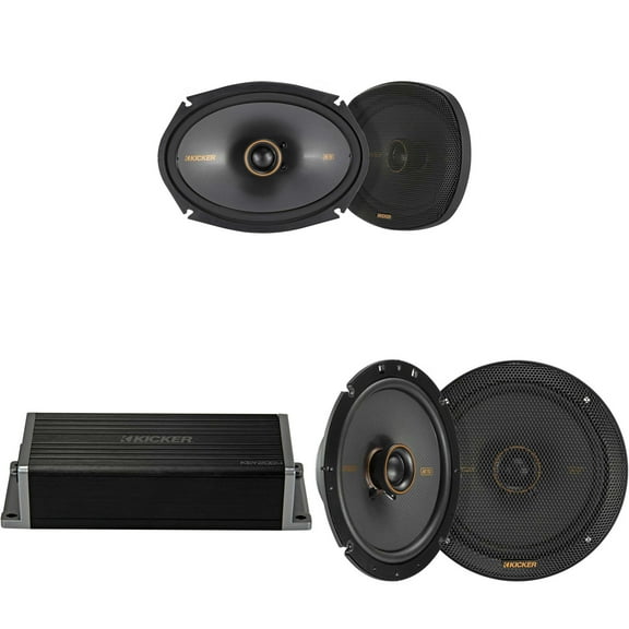 Kicker 47KEY2004 4-Channel DSP Smart Amp w/ 51KSC 6.75" 3 & 6x9" Audio Upgrade Bundle
