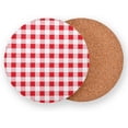 thumbnail image 2 of Tartan Plaid Drinks Coasters, Non-Scratch Cork Base Round Cups Mats for for Wooden Coffee Table, Cool Housewarming Gift for Home Decor, 2 of 7