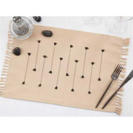 

Saro Lifestyle 2263.N1319B 13 x 19 in. Fringe Line Placemats Natural - Set of 4