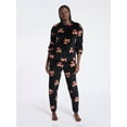 thumbnail image 2 of Joyspun Women's Plush Long Sleeve Top and Pants Pajama Set, 2-Piece, Size XS-3X, 2 of 5