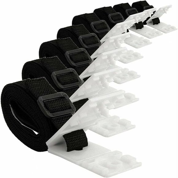 In-Ground Swimming Pool Solar Cover Reel Attachment Kit, Universal Fit With High-Quality Nylon Webbing Straps And Fastener Plates, Provides Secure And Easy Installation