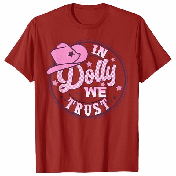 JCCXIN Womens T Shirts Cowboy Letter Graphic Tee Retro Short Sleeve Dolly Shirts Crew Neck Country Music Parton Fans Tshirts