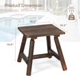 thumbnail image 7 of Outdoor Adirondack Side Table, 19.5" Thick Wooden Patio Square End Table with Slatted Tabletop, Solid Wood Rustic Accent Table for Indoor & Garden Deck Porch Balcony Backyard, Carbonized, 7 of 7