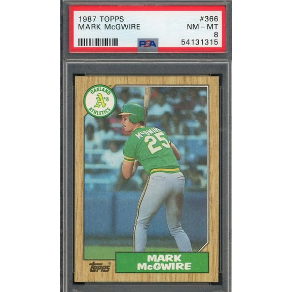 Mark McGwire 1987 Topps Baseball Rookie Card RC #366 Graded PSA 8