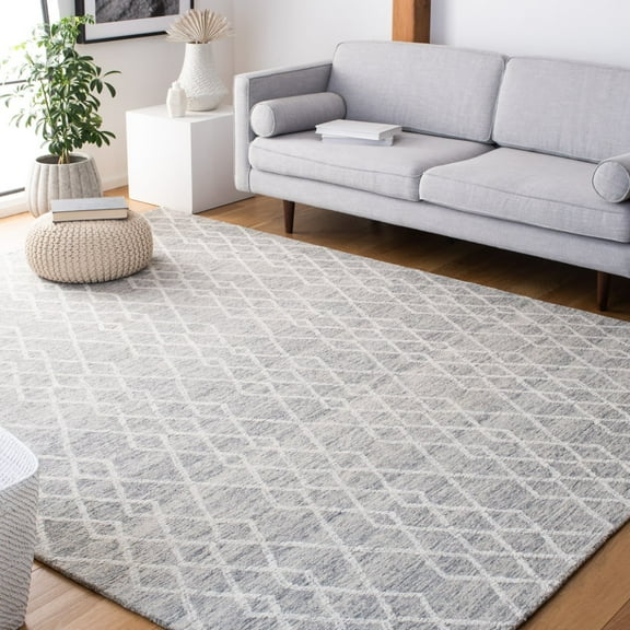 SAFAVIEH Metro Jenny Diamond Area Rug, Grey/Ivory, 6' x 9'