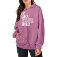 thumbnail image 4 of 2025 Christmas Baggy Hoodies Ladies Letter Print Graphic Sweatshirt with 2 Pockets Casual Pullover Tops Loose (S, Pink 08), 4 of 6