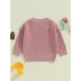 thumbnail image 4 of Suealasg Toddler Girls Autumn Winter Knit Sweater Long Sleeve Crewneck Letters Print Knitwear Pullover Tops 1T 2T 3T 4T 5T Kids Girls Fall Clothes, 4 of 7