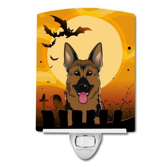 Caroline's Treasures BB1769CNL Halloween German Shepherd Ceramic Night Light, 6x4x3", multicolor