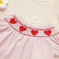 thumbnail image 4 of ZEHJUHAN Baby Girl's Short Sleeve Romper, Pink Polka Dot Onesie with Heart Embroidery & Ruffle Trim Pink，0-3M, 4 of 8