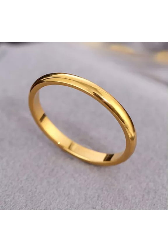 2mm Circle Women Ring Couple Ring Finger Ring Prime Ring Plain ewelry Gifts-gold-3