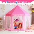 thumbnail image 6 of PigPigPen Princess Castle Play Tent for Girls Large Hexagon Playhouse with Star Lights Kids Play Tents for Children Indoor Games (Pink), 6 of 8