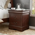 thumbnail image 4 of Home Square Set of 3 Transitional Wood 2 Nightstands and Dresser in Cherry, 4 of 10