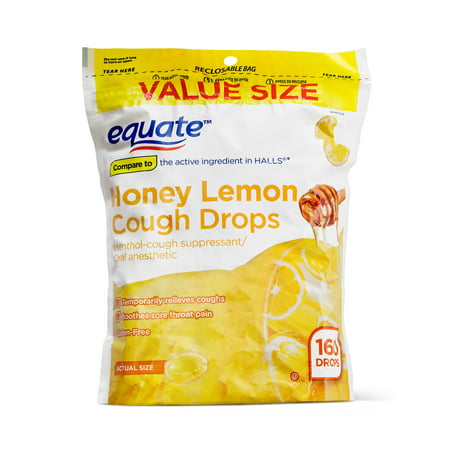 Equate Cough Drops Honey Lemon Cough Drops, 160 (Best Otc Cough Medicine For 2 Year Old)
