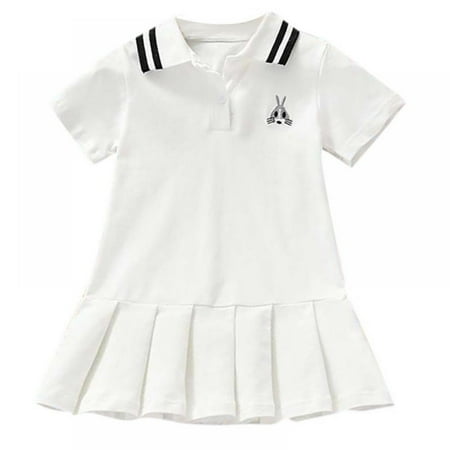 

Girls Short Sleeve Polo Dress Animal Print Short Sleeve Dress Kids Toddler Pageant Dresses